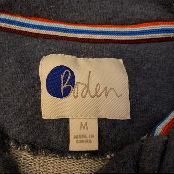 Boden Sweater Men's Gray Long Sleeve 1/4 Zip Pullover Size~ Medium - Picture 2 of 3